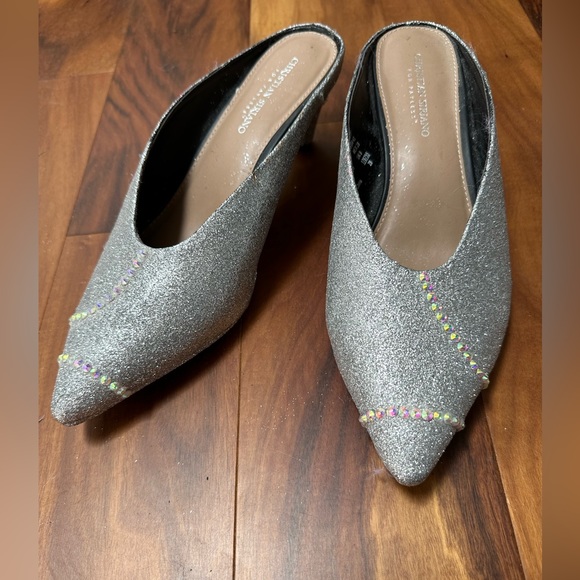 Christian Siriano Sparkly silver mules Size 11 - Picture 8 of 8